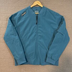 Legends Carson Bomber Jacket Men Large Teal Blue Nylon Stretch Mesh Liner Casual